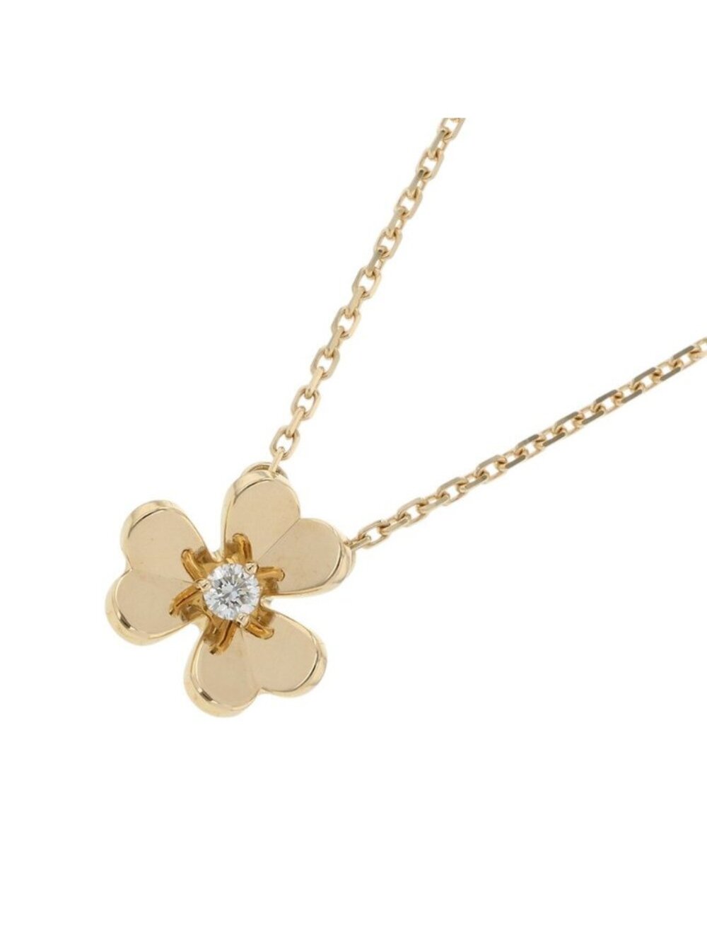 Van Cleef & Arpels Necklace Frivole Pendant Mini Model Diamond 18k Yellow Gold